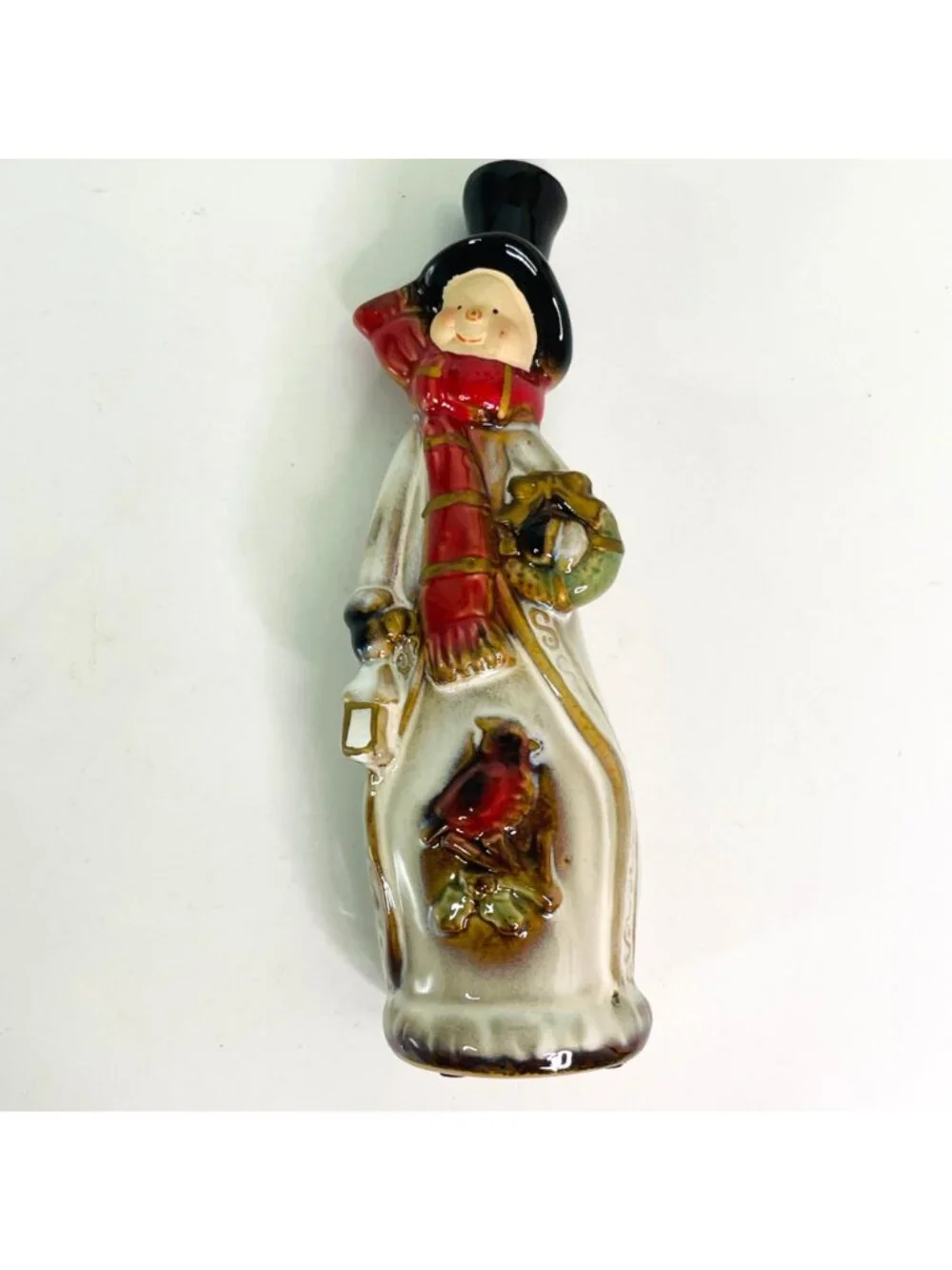 Vintage Christmas Figurine Set Old World Santa and Snowman Cardinal Holiday 8